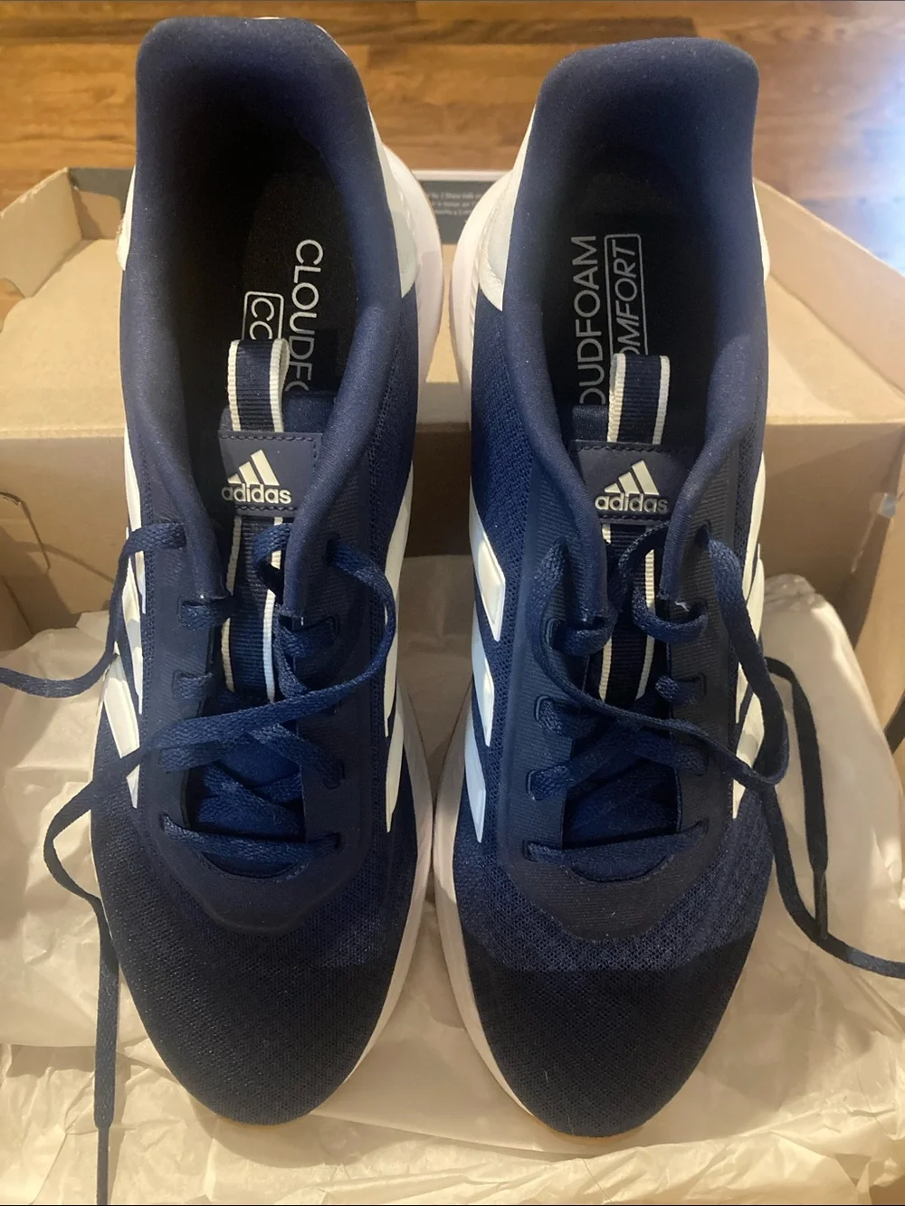 adidas Navy and White Men’s Cloudfoam Running Sneakers